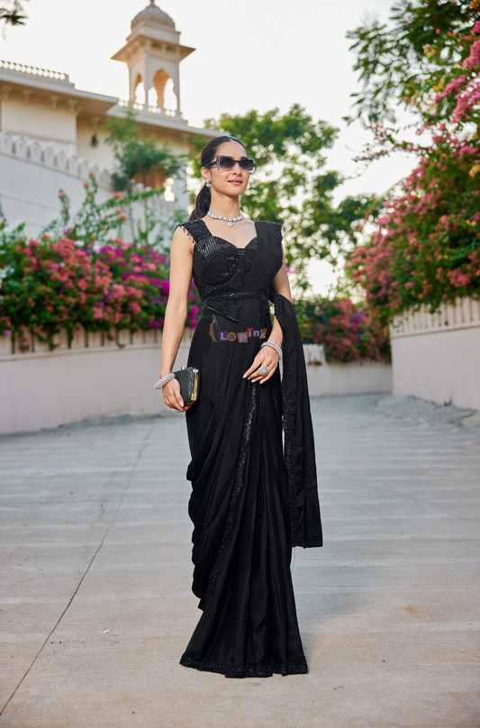 Designer pre-draped saree