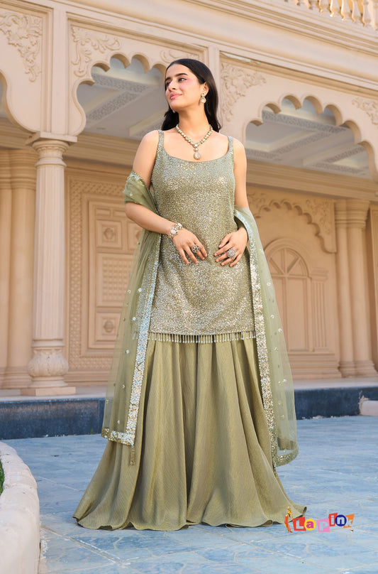 Designer Chinoon Fancy Sharara Set