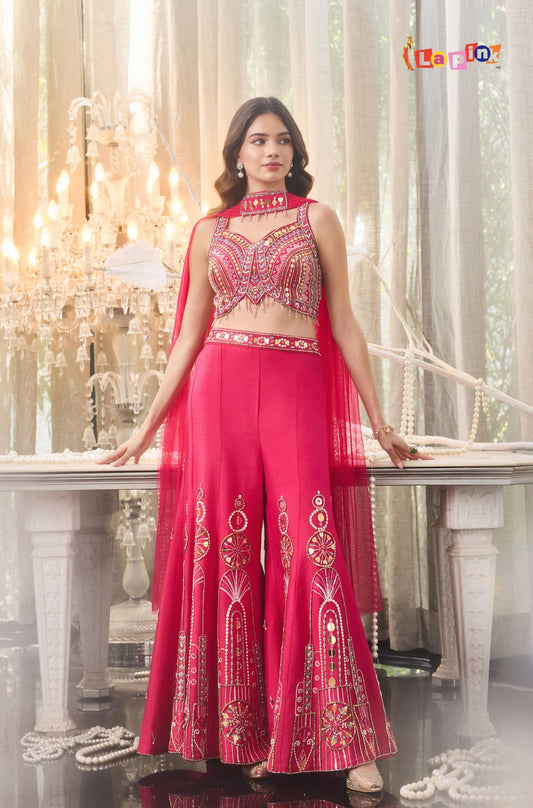 Banglori Handwork sharara set with Tassel Dupatta