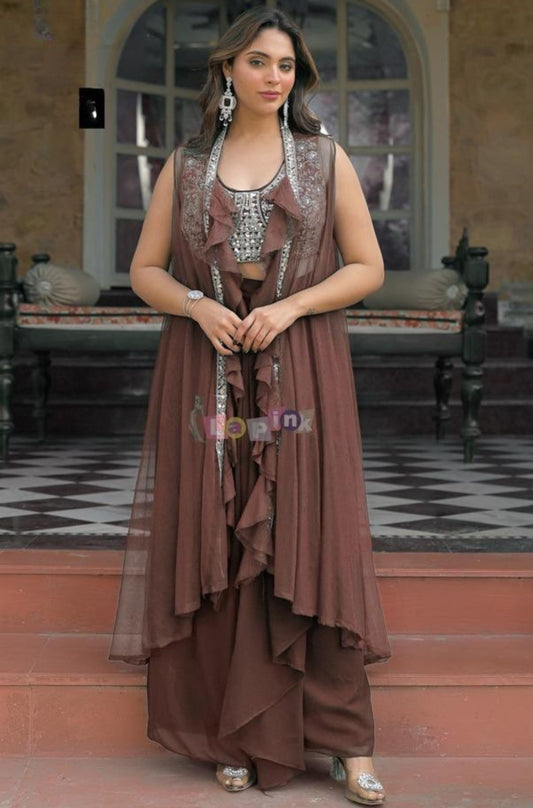 Designer Drape Skirt Set with Dupatta