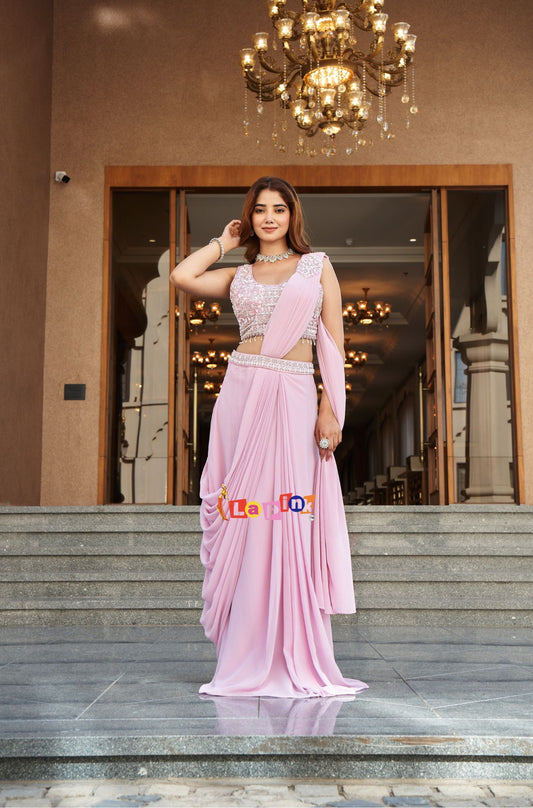 Pre-Draped Sequin Saree