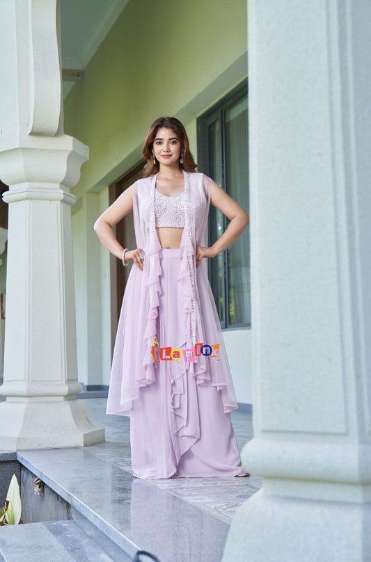 Three-Piece Viscose Skirt & Jacket Set