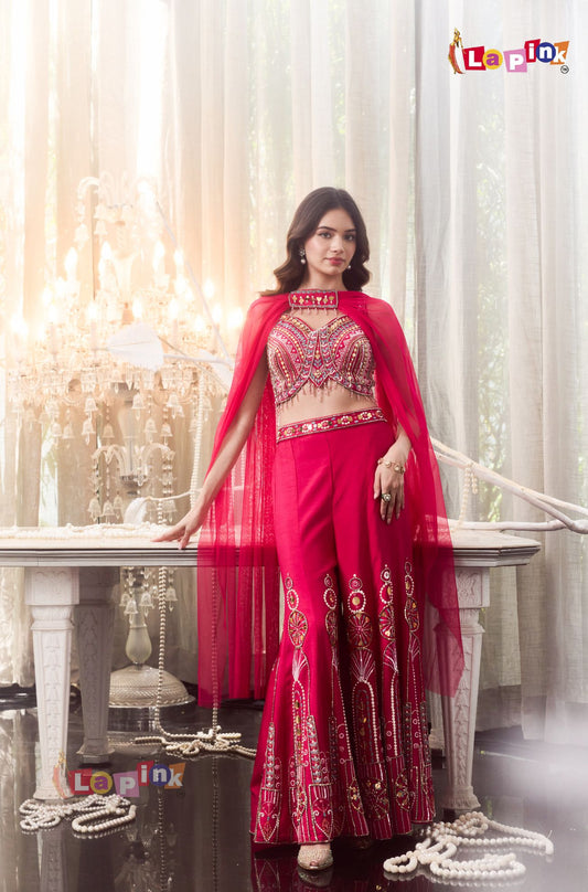 Banglori Handwork sharara set with Tassel Dupatta