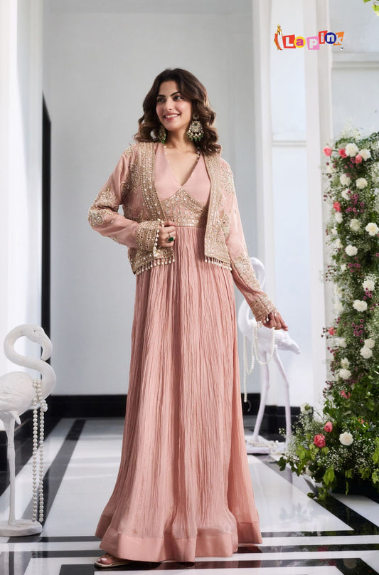 Designer One Piece Dress with Short Jacket