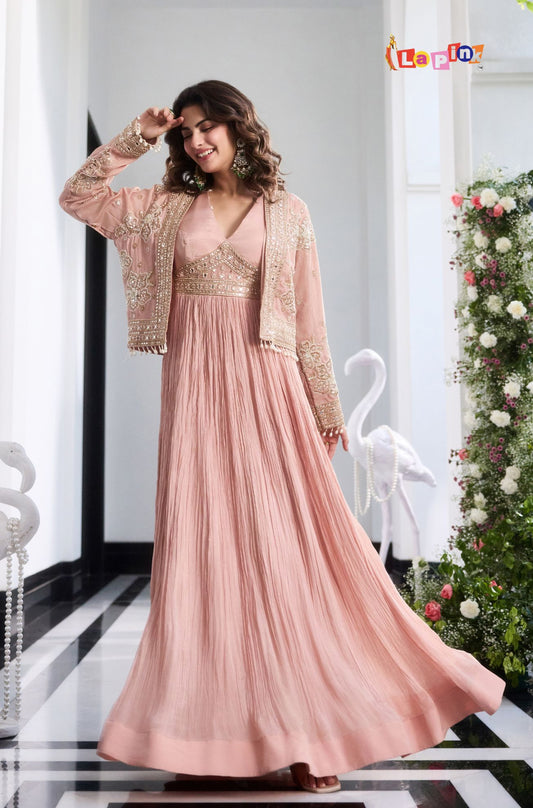 Designer One Piece Dress with Short Jacket