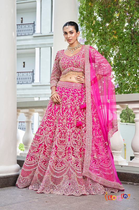 Lehenga Set with Four-Side Border Dupatta