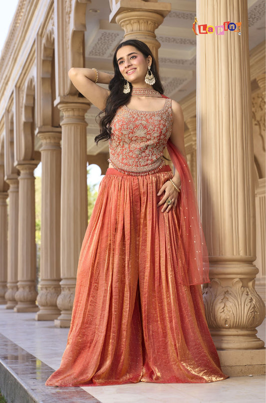 Embroidered Top with Divider Set