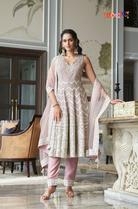 Anarkali Set with Multi Embroidery and Stone Work