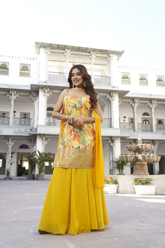 Fancy Sharara Set with Neck Dupatta