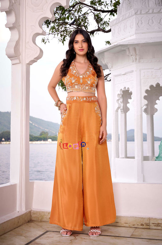 Crop Top with Pocket Palazzo Set