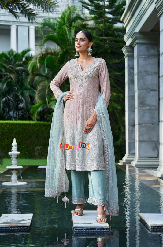Shaded Sharara Set with Net Dupatta