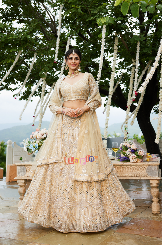 Three-piece party-wear lehenga set