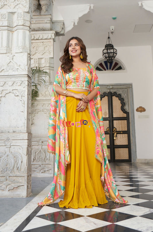 Mustard Printed 3-Piece Set