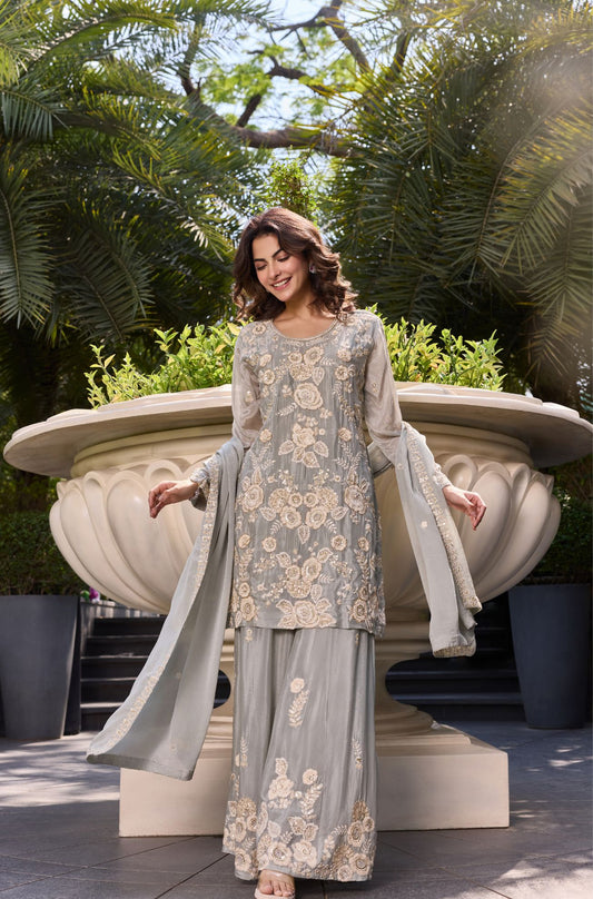 Thread Work Sharara Set with Dupatta