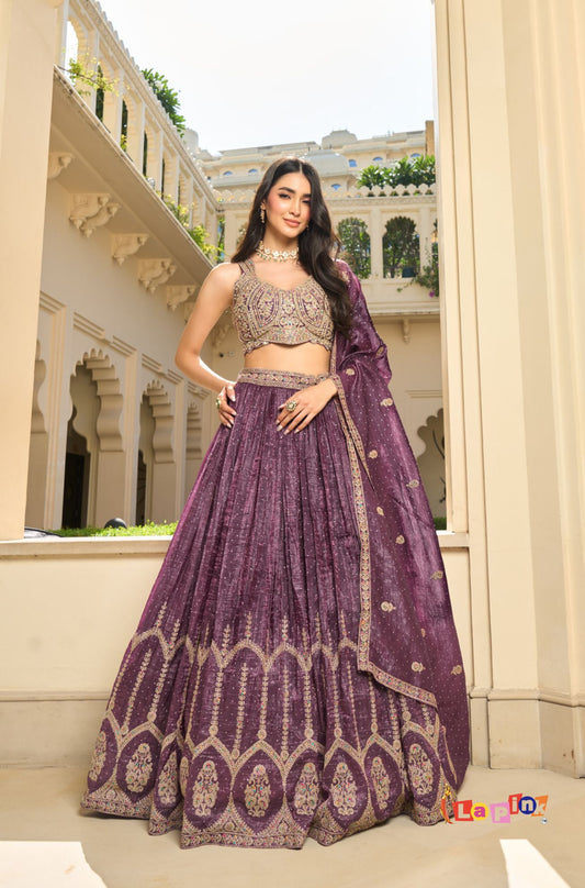 Fendi Moti Embroidered Lehenga Set with Dupatta