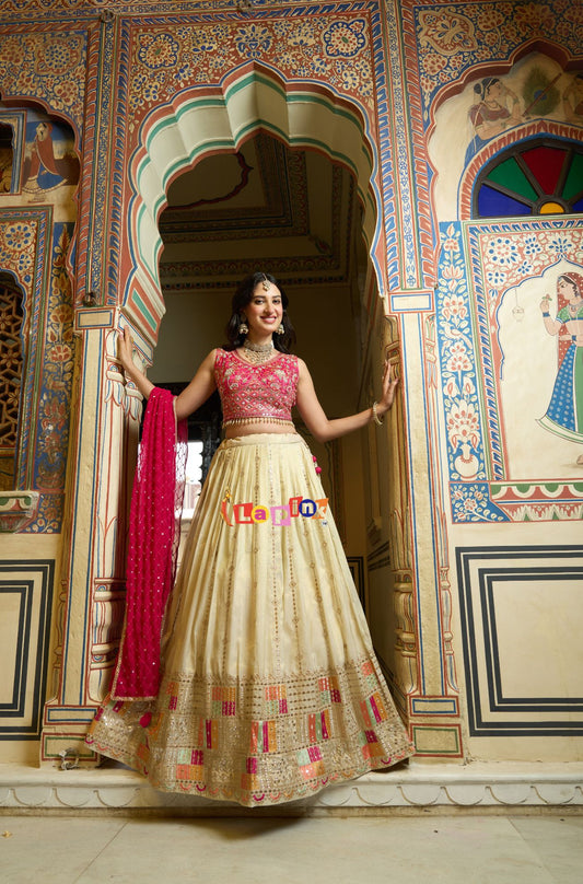 Embroidered Shimar Lehenga Set