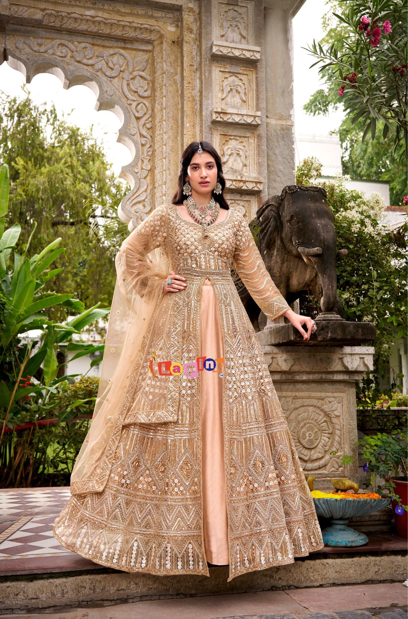 Centre Cut Skirt Set with Dupatta – LaPink Fashion