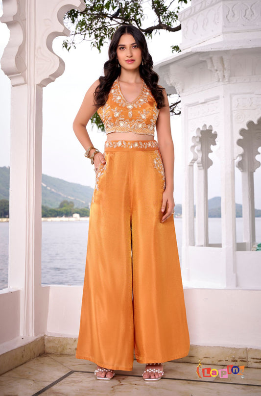 Crop Top with Pocket Palazzo Set