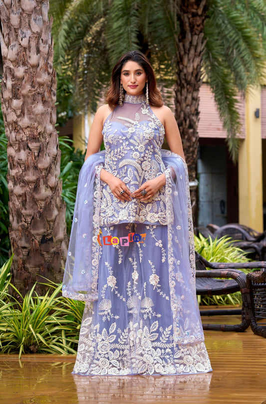 Designer Peplum Set with Plazo & Dupatta