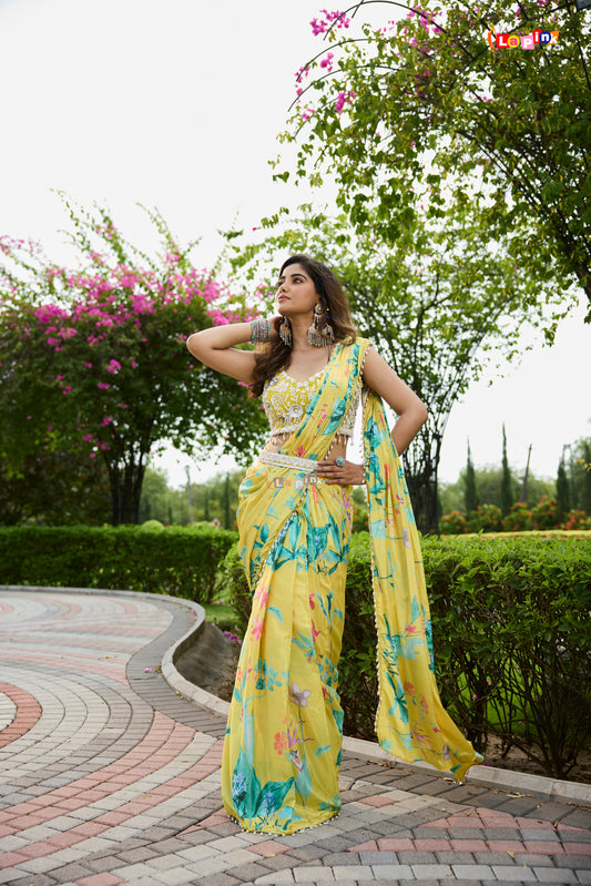 Sunlit Silk Pre-Draped Saree