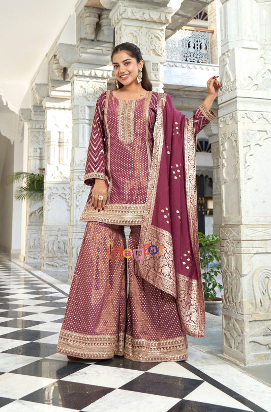 Three-Piece Sharara Set