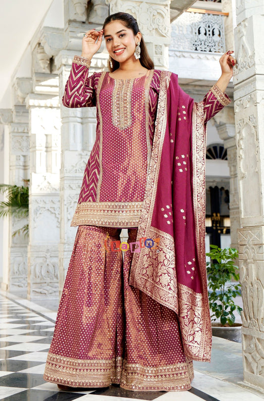 Three-Piece Sharara Set