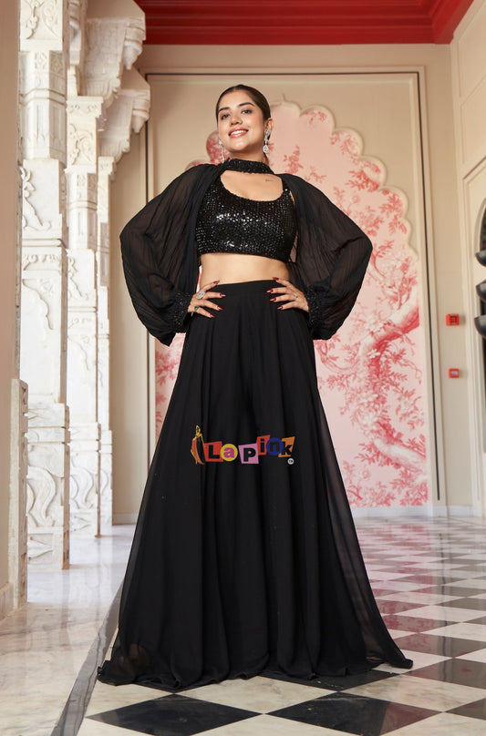 Embroidered Divider Set with Neck & Sleeves