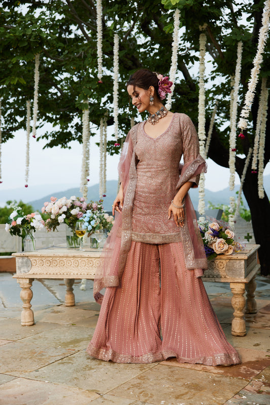 Blush Radiance Sharara Set