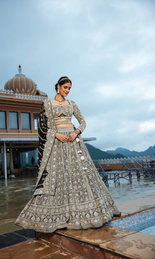 Designer Lehenga Set with Dupatta and Belt