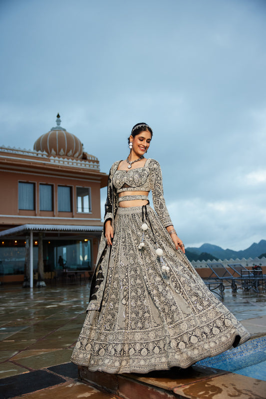 Designer Lehenga Set with Dupatta and Belt