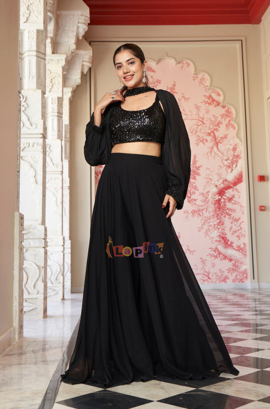 Embroidered Divider Set with Neck & Sleeves