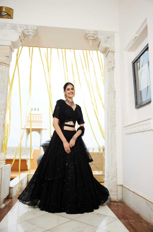 Black Noir Elegance Lehenga Set