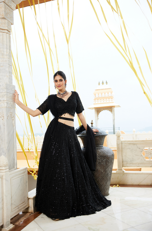 Black Noir Elegance Lehenga Set