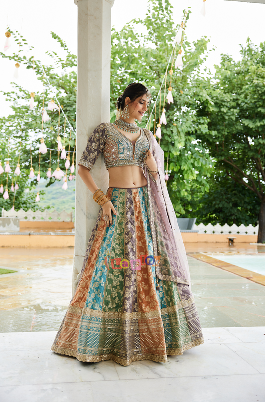 Three-piece designer lehenga set