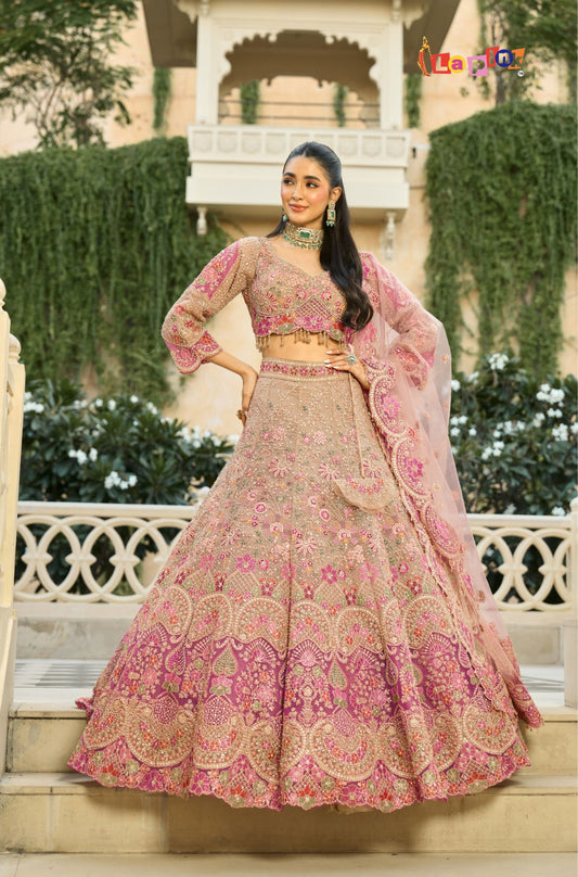 Designer Lehenga Set with Multi Embroidery and Stone Work