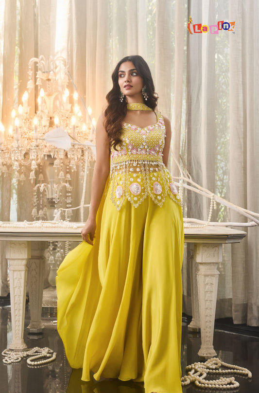 Moti & Stone Work Top with Plazzo Set