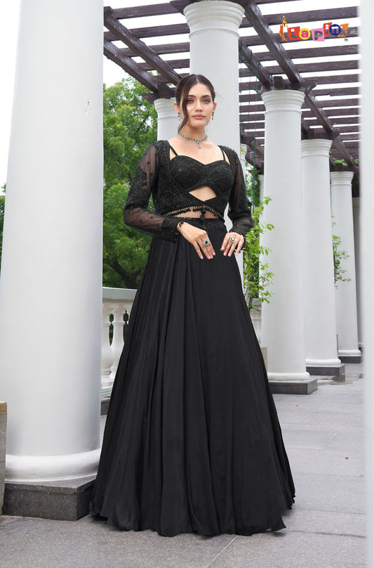 Designer Viscose Lehenga Set with Full Sleeves Jacket