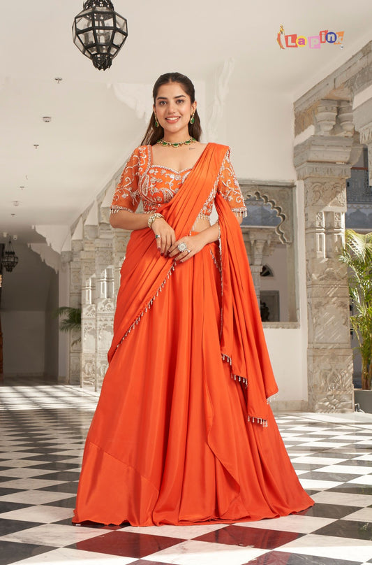 Designer Silk Pre-Drape Saree