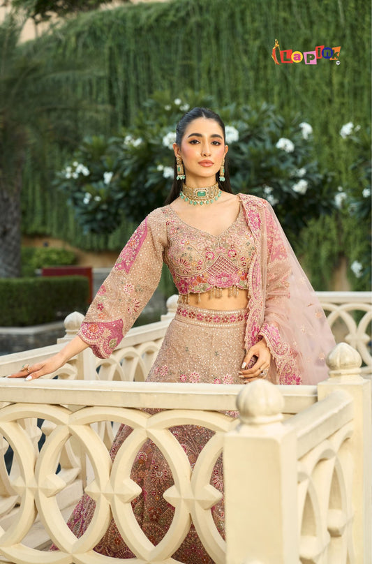 Designer Lehenga Set with Multi Embroidery and Stone Work