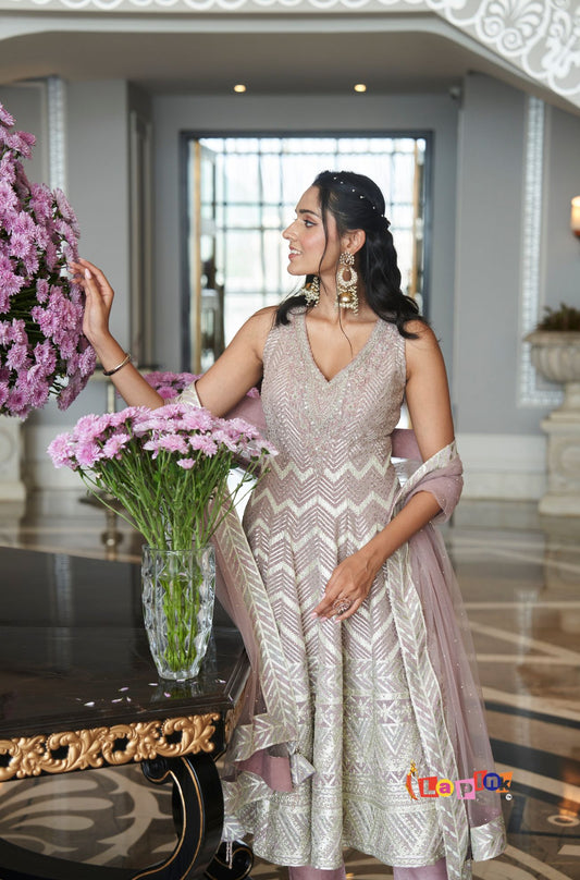 Anarkali Set with Multi Embroidery and Stone Work