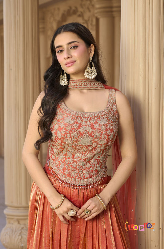 Embroidered Top with Divider Set