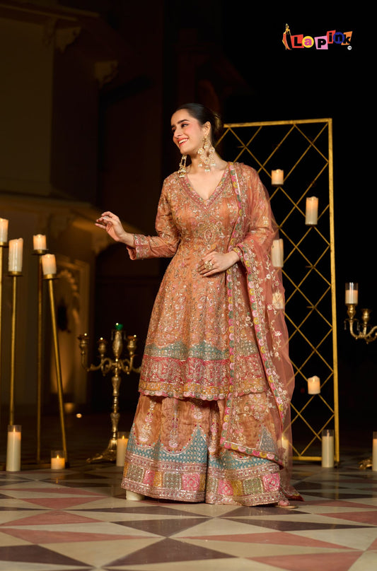 Shimmer Fabric Garara Set with Dupatta