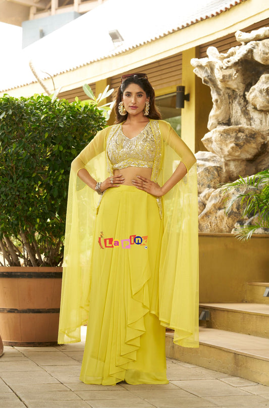 Three-Piece Set with Net Jacket