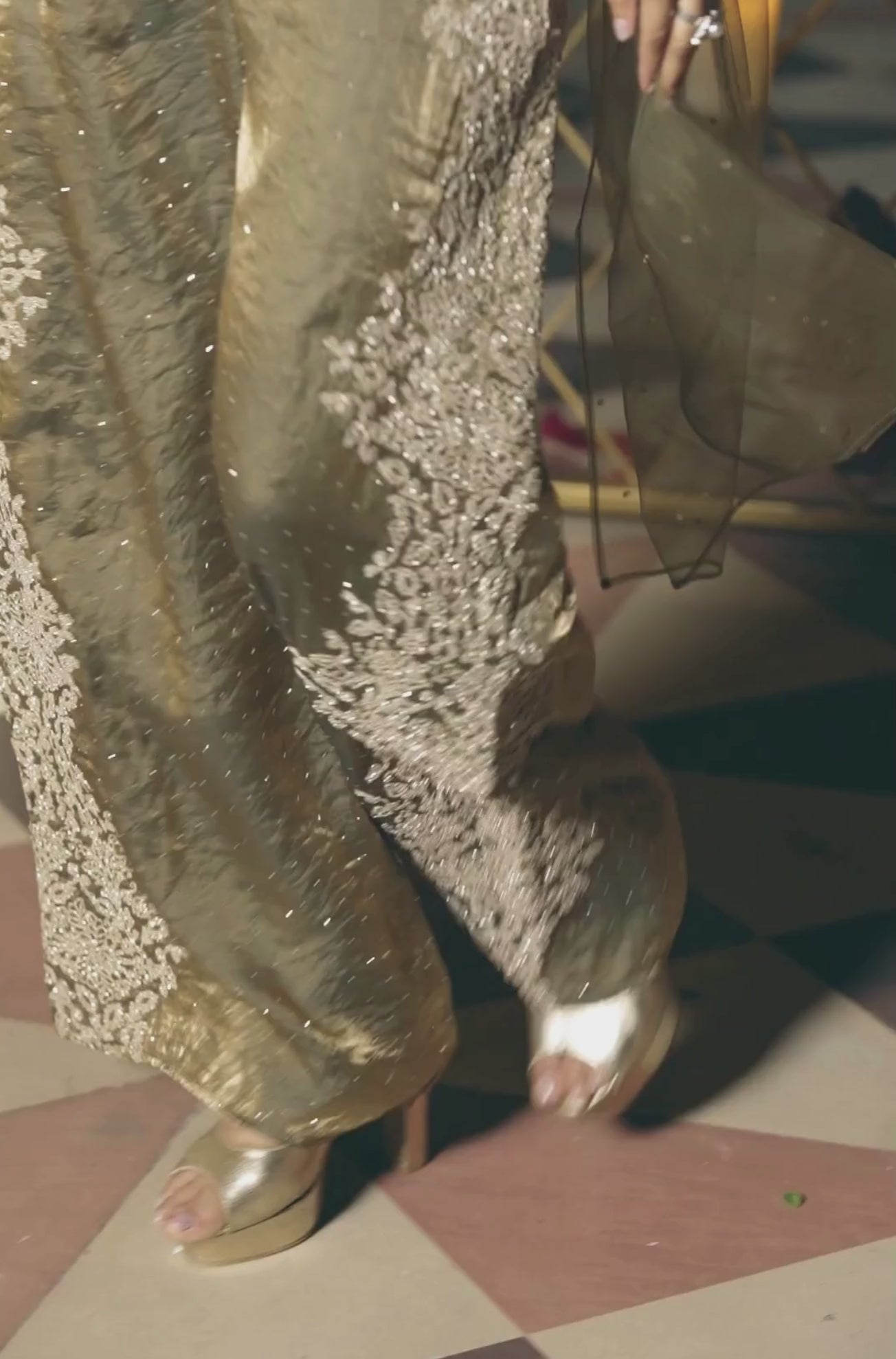 Fendi Top & Plazo Set with Neck Dupatta