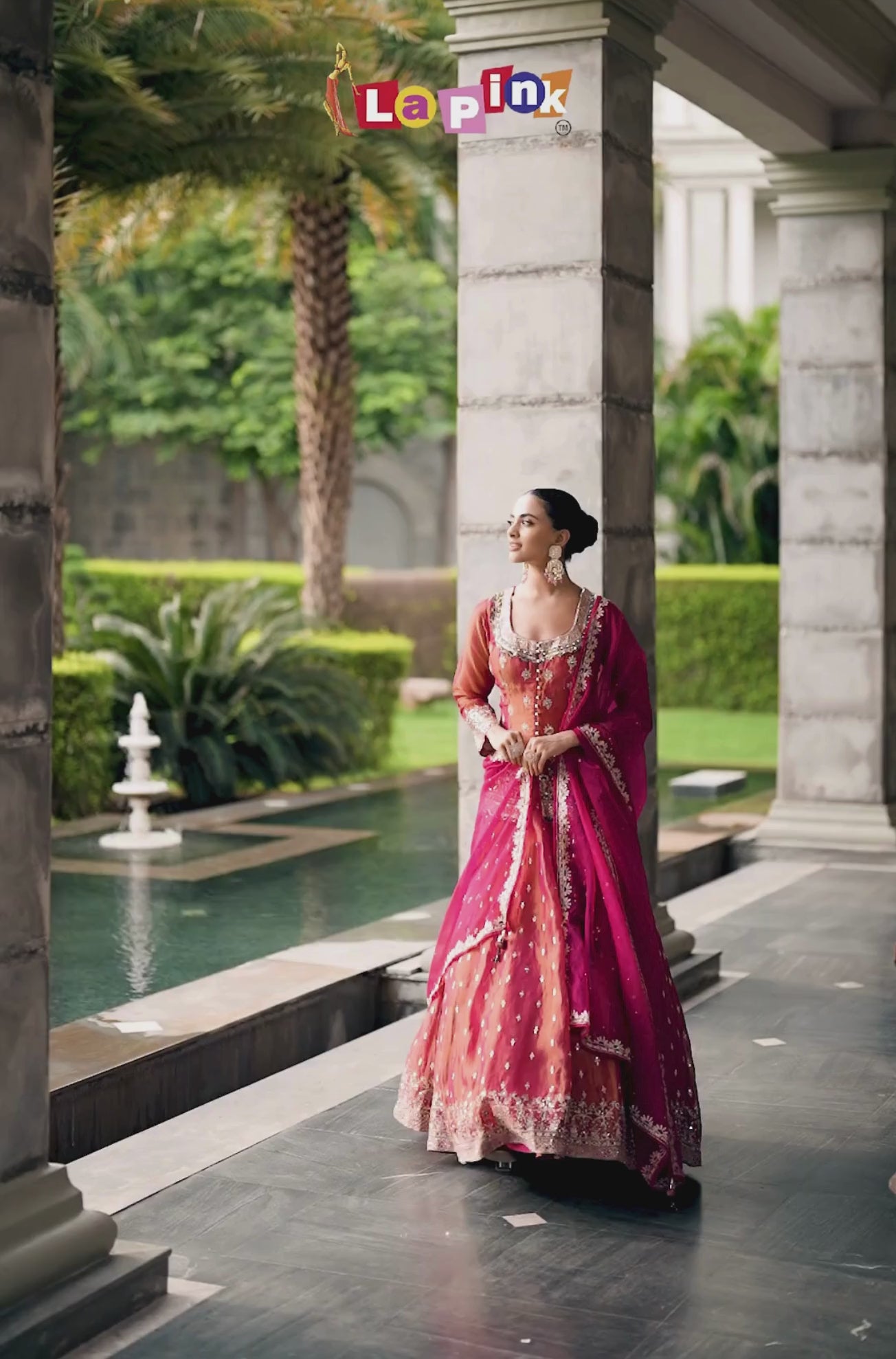 Embroidered Shimmer Peplum Skirt Set